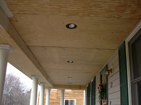 Front porch on sale recessed lights